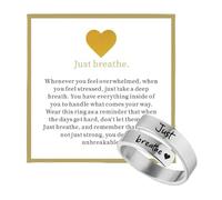 XFSRG Bague Femme Bijoux Acier Inoxydable Anti Stress Fidget Just Breathe Anxiété Rotative Ouverts Reglables Anneau Inox Fiançaille Mariage Bande Torsadée en Spirale pour Relaxation Fille Homme