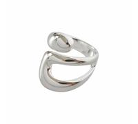 XFSRG Bague Femme et Homme - Bagues Ouverte Réglable à Forme Géométrique Irrégulière Bijou Statement Adaptée à un Usage Quotidien (Argent)