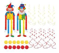 XFSRG Bannière Forme Clown Decoration Carnaval Guirlande Festive Papier Coloré Accessoire Fête Cirque Anniversaire Enfant Décoration Murale Thème Fête Foraine