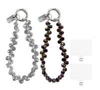 XFSRG Bijou Telephone Portable Élégant Cristal Bracelet Dragonne Accessoire Chic Pour Téléphone Portable (Argenté, Noir-Violet)