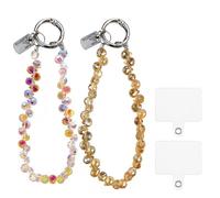 XFSRG Bijou Telephone Portable Élégant Cristal Bracelet Dragonne Accessoire Chic Pour Téléphone Portable (Doré, Rouge-Violet)