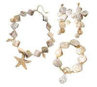 XFSRG Bijoux Femme Exquis Parure Collier Bracelet Boucles d'Oreilles Style Marin Élégant Pour Toutes Occasions (Blanc)
