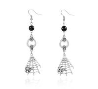 XFSRG Boucles d’Oreilles Halloween Femme Vintage Gothic Pendants avec Motifs Classiques d’Halloween Bijoux pour Soirée Déguisée et Usage Quotidien (Argent-2)