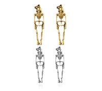 XFSRG Boucles d’Oreilles Halloween Femme Vintage Gothic Pendants Squelettes Halloween Bijoux pour Soirée Déguisée et Usage Quotidien (Or-1)