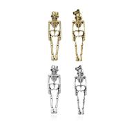 XFSRG Boucles d’Oreilles Halloween Femme Vintage Gothic Pendants Squelettes Halloween Bijoux pour Soirée Déguisée et Usage Quotidien (Or-3)