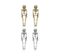 XFSRG Boucles d’Oreilles Halloween Femme Vintage Gothic Pendants Squelettes Halloween Bijoux pour Soirée Déguisée et Usage Quotidien (Or-2)