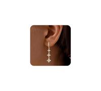 XFSRG Boucles d'Oreilles 14K Trèfle à Quatre Feuilles avec Pendentif Fleur Bijoux Fantaisie Accessoire de Mode pour Femme et Fille outes Occasions