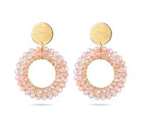 XFSRG Boucles D'oreilles Boheme Chic Perles Rondes Tissage Boucles