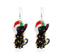 XFSRG Boucles Doreilles De Noël Pour Femmes Avec Décoration Chat Noir Comme Accessoires De Fête Pour Célébrations De Noël Et Occasions Festives Design Élégant Avec Fabrication De Haute Qualité