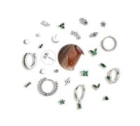 XFSRG Boucles d'Oreilles Femme Acier Inoxydable Creoles Argent/Or Lot Oreille Créoles Cartilage pour Multiple Piercing(Acier)