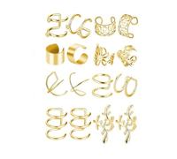 XFSRG Boucles d'Oreilles Femme Acier Inoxydable Set de 8 Paires Bijoux Femme Mode Élégant pour Toutes Occasions (Or)