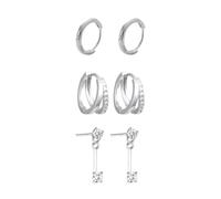 XFSRG Boucles d'Oreilles Femme Argent Sterling 925 Zirconium Élégant Design Moderne Pour Toutes Occasions