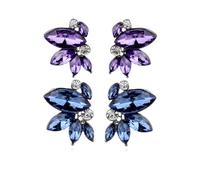 XFSRG Boucles d'Oreilles Femme Élégantes en Cristal Violet Bijoux Fantaisie pour Toutes Occasions (Violet+Bleu)