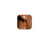 XFSRG Boucles d'Oreilles Femme Fleurs de Perles Boucle d'Oreille Pendentif en Zircone Franges Élégantes Accessoires Tendance Polyvalents et Raffinés