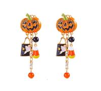 XFSRG Boucles d'Oreilles Femme Halloween Citrouille Fantôme Araignée Pendantes Fantaisie Boucles d'oreilles Longues pour Halloween Carnaval Fête (A)