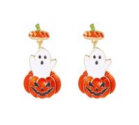 XFSRG Boucles d'Oreilles Femme Halloween Citrouille Fantôme Araignée Pendantes Fantaisie Boucles d'oreilles Longues pour Halloween Carnaval Fête (B)