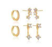 XFSRG Boucles d'oreilles femme or élégantes avec cristaux scintillants Bijoux femme tendance pour toutes occasions