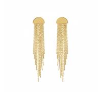 XFSRG Boucles d'Oreilles Femme Or Plaqué Pendantes a Franges Longues Piercing 14K Boucles d'Oreilles Geometrique Demi Lune Accessoires Bijoux pour Soiree Mariage