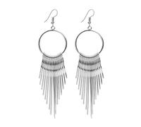 XFSRG Boucles D'oreilles Femme Pompons Vintage Longues Pendantes Argent Boucles D'oreilles Femmes Mariage Bohême D'honneur Bijoux （Argent）