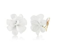 XFSRG Boucles d'oreilles fleur femme Forme Pétale ' grandes Statement Bijoux Fantaisie Accessoires Mode Élégantes Boucles d'oreilles fantaisie statement (Blanc)