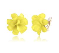 XFSRG Boucles d'oreilles fleur femme Forme Pétale ' grandes Statement Bijoux Fantaisie Accessoires Mode Élégantes Boucles d'oreilles fantaisie statement (Jaune vif)