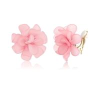 XFSRG Boucles d'oreilles fleur femme Forme Pétale ' grandes Statement Bijoux Fantaisie Accessoires Mode Élégantes Boucles d'oreilles fantaisie statement (Rose)