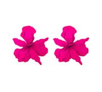 XFSRG Boucles d'oreilles fleur femme ' grandes Forme Pétale Élégant Boucles d'oreilles fantaisie statement Accessoire Mode Bijoux Tendance Légères Pour Toutes Occasions (Rose Rouge)