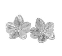 XFSRG Boucles D'oreilles Fleur Métallique Texture Brillante Bijoux Élégants Accessoires Printemps Été Taille 2.8cm