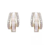 XFSRG Boucles D'oreilles Multicouches Pavées Cristaux Brillants Bijoux Élégants Accessoires Féminins Créoles Luxueuses