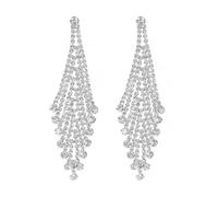 XFSRG Boucles D'oreilles Pendantes à Pampilles Forme Cascade ' à Franges en Strass ' Longues Strass Boucles D'oreilles Lustre en Cristal