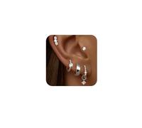 XFSRG Boucles d'Oreilles Pendantes Femme en Cuivre Plaqué Or avec Zirconium Étincelant Bijoux Élégants et Modernes pour Toutes Occasions (Argent)