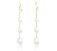 XFSRG Boucles d'Oreilles Pendantes Goutte Perle Élégantes Bijoux Femme Longues Légères Dorées Classiques Luxueuses (Or 3)