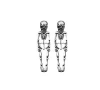 XFSRG Boucles d'Oreilles Squelette Halloween pour Femme Design Squelette Horreur en Argent Accessoire de Mode Tendance pour Soirées et Fêtes (Argent)