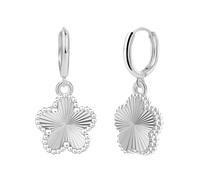 XFSRG Boucles d'oreilles TrèFle à Quatre Boucles d'Oreilles Pendantes Fleurs Piercing Oreille Tragus Plaqué Or 14K Hypoallergénique Petites Bijoux Cadeaux pour Femmes Filles (Argent)