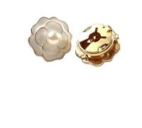 XFSRG Boutons Couvre Fleur Camélia avec perle Synthétique pour Habillée Boutons Manchette Femme Homme Accessoire Mode Bijoux Élégant Chemise Travail Vintage Cadeau (Blanc)