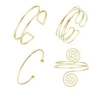 XFSRG Bracelet Bras Femme Doré Spirale Ajustable Bijoux Acier Inoxydable Or Manchette Serpent Design Moderne Accessoire Mode (Or)