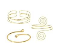 XFSRG Bracelet Bras Femme Spirale Acier Inoxydable Bijoux Femme Or Argent Bracelet Mode Accessoire Bras Upper Arm Cuff Adjustable (Or)