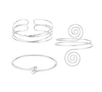 XFSRG Bracelet Bras Femme Spirale Acier Inoxydable Bijoux Femme Or Argent Bracelet Mode Accessoire Bras Upper Arm Cuff Adjustable (Argent)