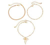 XFSRG Bracelet Cheville Femme Acier Inoxydable Doré Chaine de Cheville Élégante et Moderne pour Toutes Occasions (02 Or)