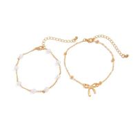 XFSRG Bracelet Cheville Femme Acier Inoxydable Doré Chaine de Cheville Élégante et Moderne pour Toutes Occasions (03 Or)