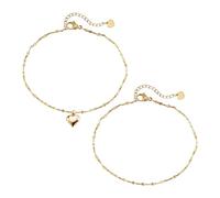 XFSRG Bracelet Cheville Femme Argent 925 avec Coeur Délicat Chaîne de Cheville Bijoux Élégant pour Toutes Les Occasions (Or)
