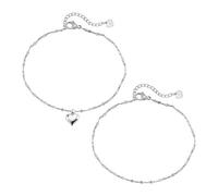 XFSRG Bracelet Cheville Femme Argent 925 avec Coeur Délicat Chaîne de Cheville Bijoux Élégant pour Toutes Les Occasions (Argent)
