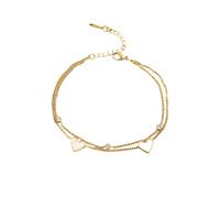 XFSRG Bracelet Cheville Femme Coeur Et Love Doré Chaine De Cheville Élégante En Acier Inoxydable Pour Toutes Les Occasions (3)