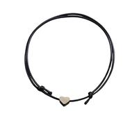 XFSRG Bracelet de Cheville pour Femmes Élégant avec Pendentif Cœur en Argent Bijou Mode Minimaliste pour Toutes Occasions (Noir)
