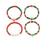 XFSRG Bracelet de Noël Femme Perles en Cristal Élément Sapin de Noël Bracelets Élégant pour les Fêtes Réunions et Photos de Rue