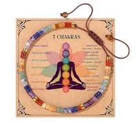 XFSRG Bracelet en Cristal de Roche Femme 7 Chakras Pierre Naturelle Bijoux Perles Multicolores Bracelet Reiki Meditation(Multicolore-1)