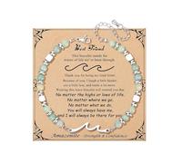 XFSRG Bracelet en Cristal de Roche Femme Perles Naturelles Amazonite Bracelet Pierre Naturelle Bijoux Réglable Cadeau Spirituel Bijouterie Fantaisie Accessoire Mode(Bleu-3)