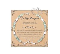 XFSRG Bracelet en Cristal de Roche Femme Perles Naturelles Amazonite Bracelet Pierre Naturelle Bijoux Réglable Cadeau Spirituel Bijouterie Fantaisie Accessoire Mode(Bleu-1)