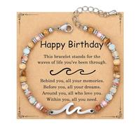 XFSRG Bracelet en Cristal de Roche Femme Perles Naturelles Bijoux Pierres Naturelles Cristal Bracelet Ajustable(Multicolore-1)