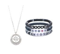 XFSRG Bracelet Fantaisie En Perles Avec Pendentif Boussole Pour Femme Style Moderne Et Élégant Accessoire Idéal Pour Toutes Les Occasions (Pierre blanche)